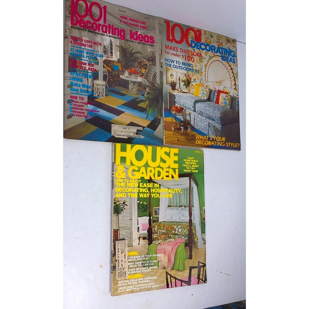 House & Garden August 1977 And 1001 Decorating Ideas August 1975 August 1977